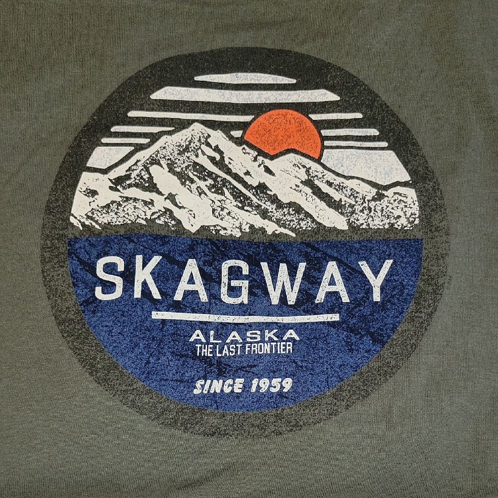 Delta Magnum Weight Skagway Alaska Olive Green T-Shirt NWOT